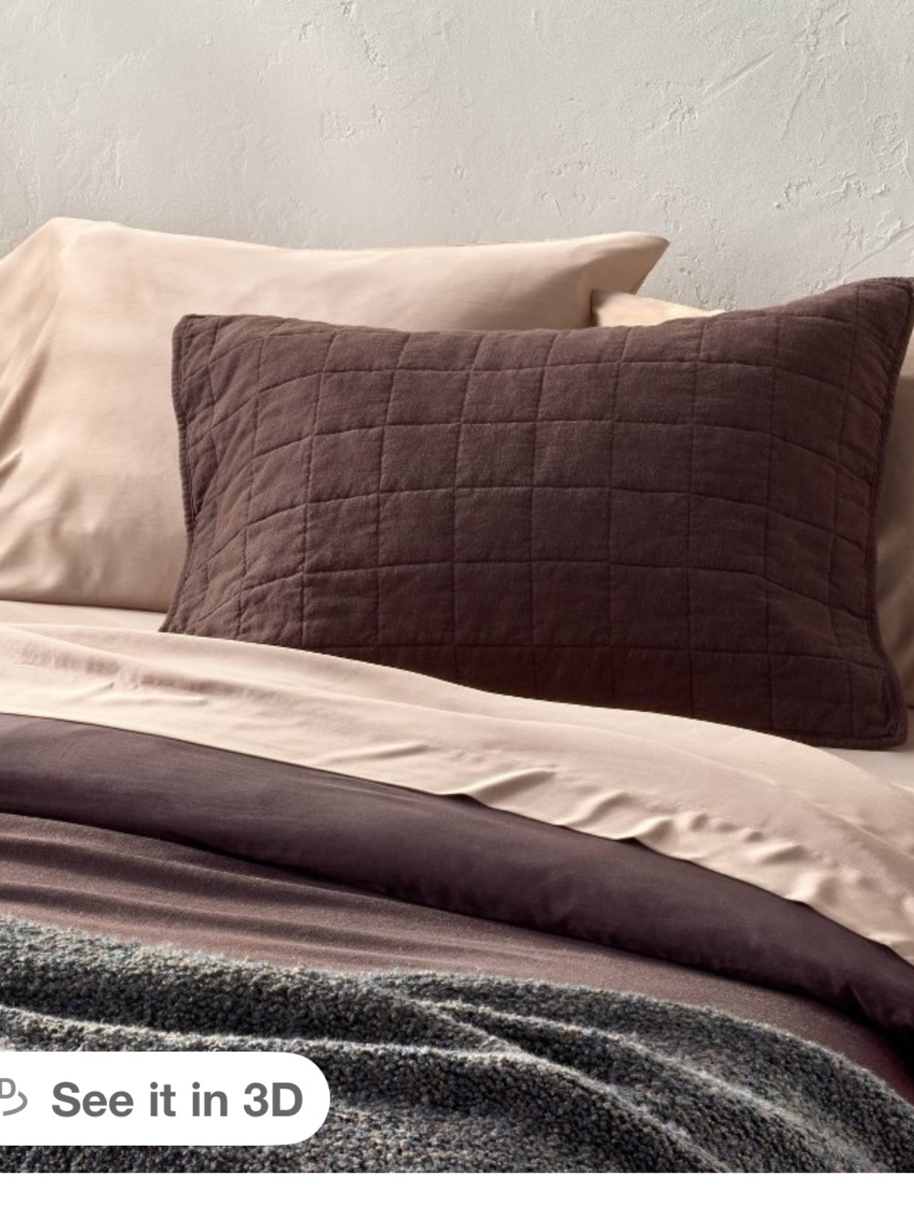 King Heavyweight Linen Blend Quilt Sham
Dark Fig - Casaluna™ NWT